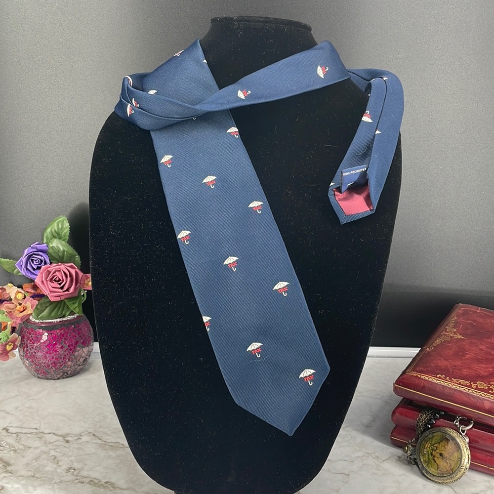 Vintage Novelty Necktie. Tax Shelter . Blue